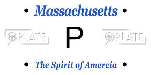 P Massachusetts License Plate