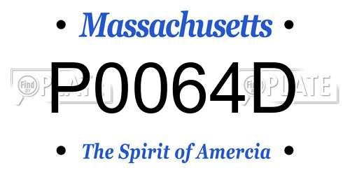 P0064D Massachusetts License Plate