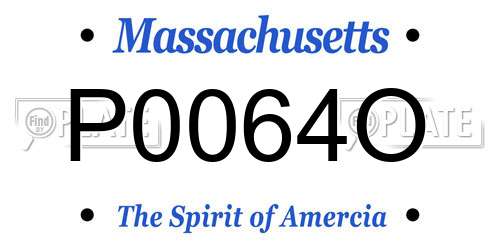 P0064O Massachusetts License Plate