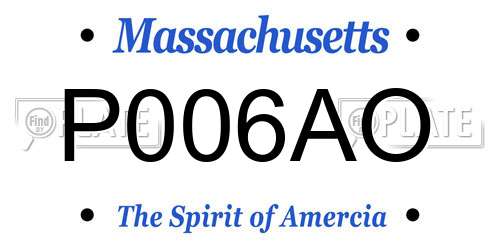 P006AO Massachusetts License Plate