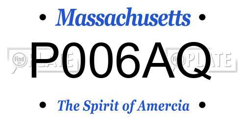 P006AQ Massachusetts License Plate