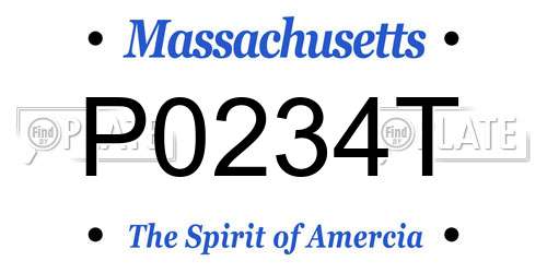 P0234T Massachusetts License Plate