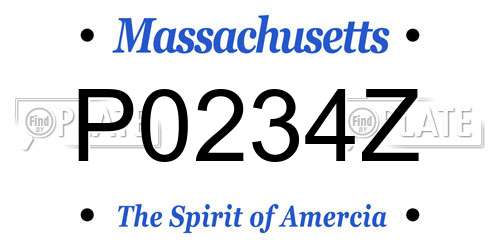 P0234Z Massachusetts License Plate