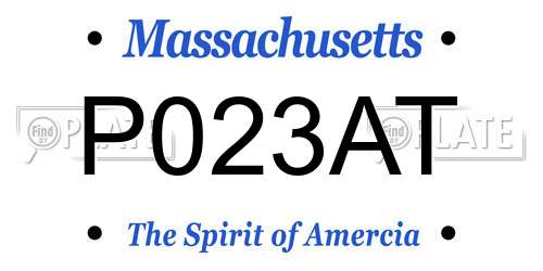 P023AT Massachusetts License Plate