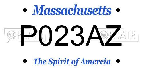 P023AZ Massachusetts License Plate