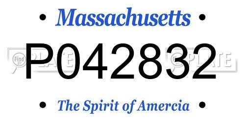 P042832 Massachusetts License Plate