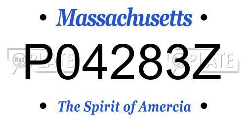 P04283Z Massachusetts License Plate