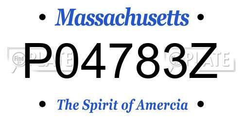 P04783Z Massachusetts License Plate