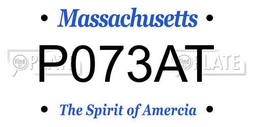 P073AT Massachusetts License Plate
