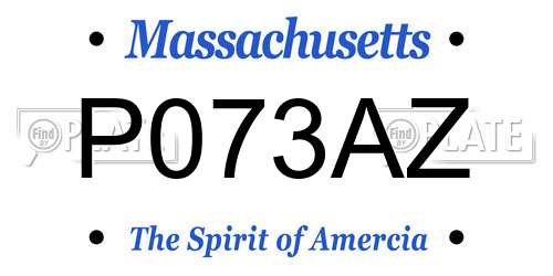 P073AZ Massachusetts License Plate