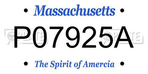 P07925A Massachusetts License Plate