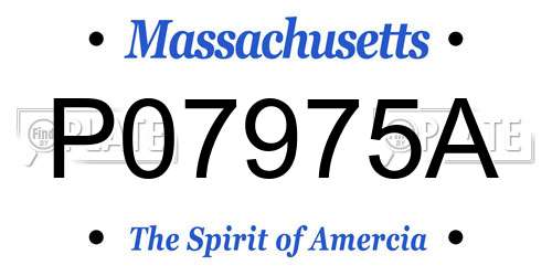 P07975A Massachusetts License Plate