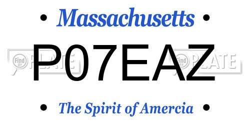 P07EAZ Massachusetts License Plate