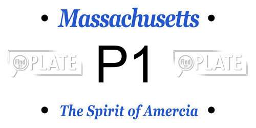 P1 Massachusetts License Plate