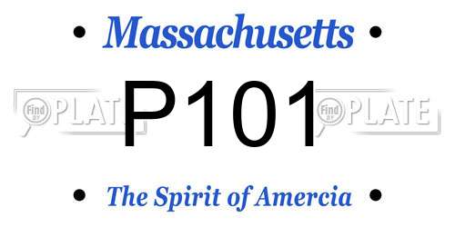 P101 Massachusetts License Plate