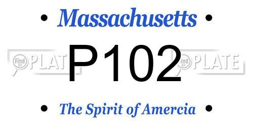 P102 Massachusetts License Plate