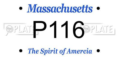P116 Massachusetts License Plate