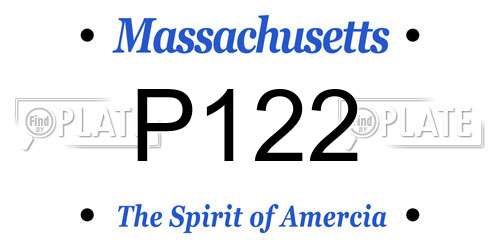 P122 Massachusetts License Plate