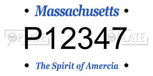 P12347 Massachusetts License Plate