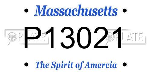 P13021 Massachusetts License Plate