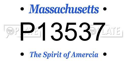 P13537 Massachusetts License Plate