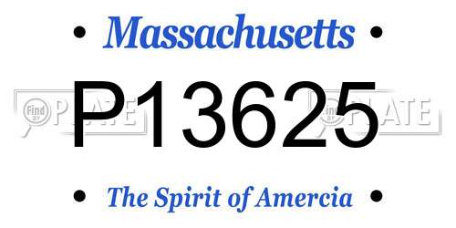 P13625 Massachusetts License Plate