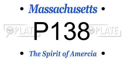 P138 Massachusetts License Plate