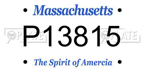 P13815 Massachusetts License Plate