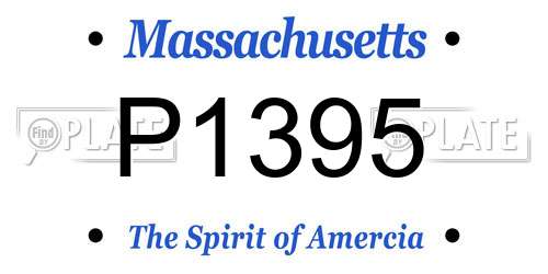 P1395 Massachusetts License Plate