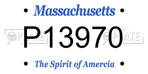 P13970 Massachusetts License Plate