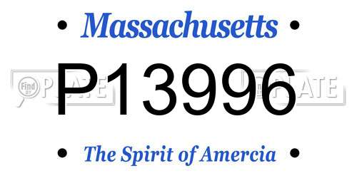 P13996 Massachusetts License Plate