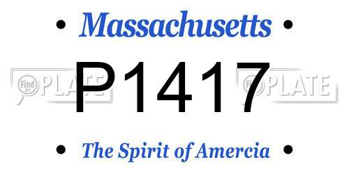 P1417 Massachusetts License Plate