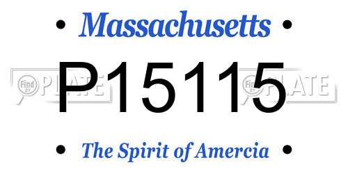 P15115 Massachusetts License Plate