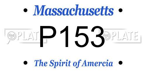 P153 Massachusetts License Plate