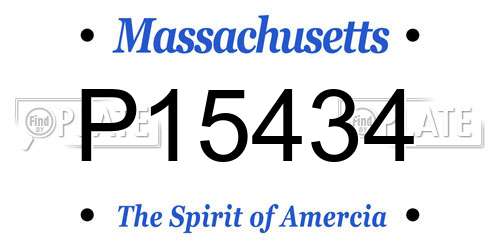 P15434 Massachusetts License Plate