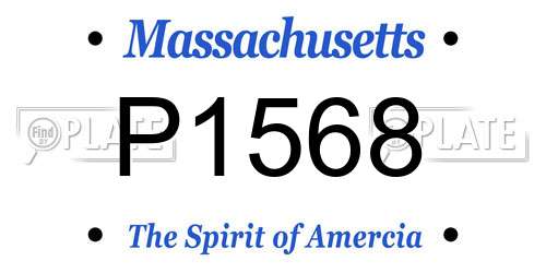 P1568 Massachusetts License Plate