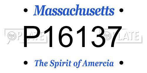 P16137 Massachusetts License Plate