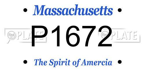 P1672 Massachusetts License Plate