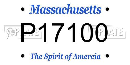 P17100 Massachusetts License Plate