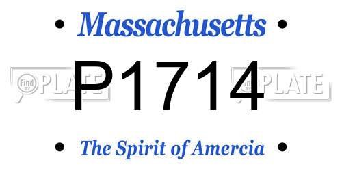 P1714 Massachusetts License Plate