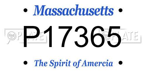 P17365 Massachusetts License Plate