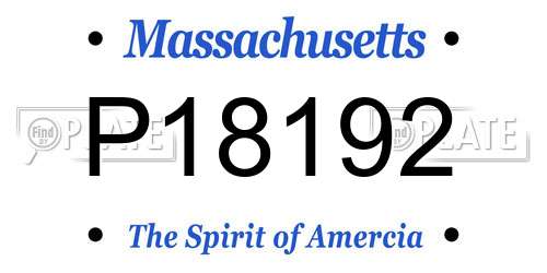P18192 Massachusetts License Plate