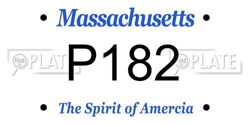 P182 Massachusetts License Plate
