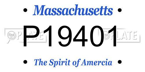 P19401 Massachusetts License Plate