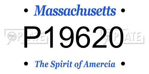 P19620 Massachusetts License Plate