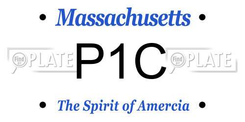 P1C Massachusetts License Plate