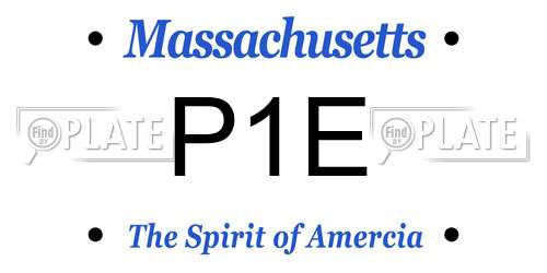 P1E Massachusetts License Plate