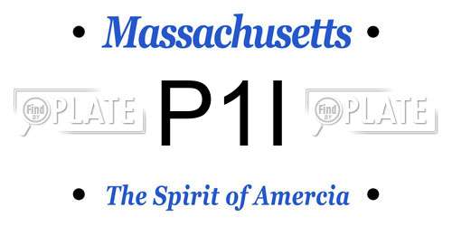P1I Massachusetts License Plate