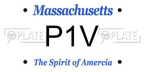 P1V Massachusetts License Plate