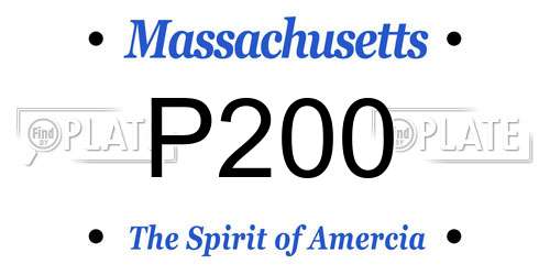 P200 Massachusetts License Plate